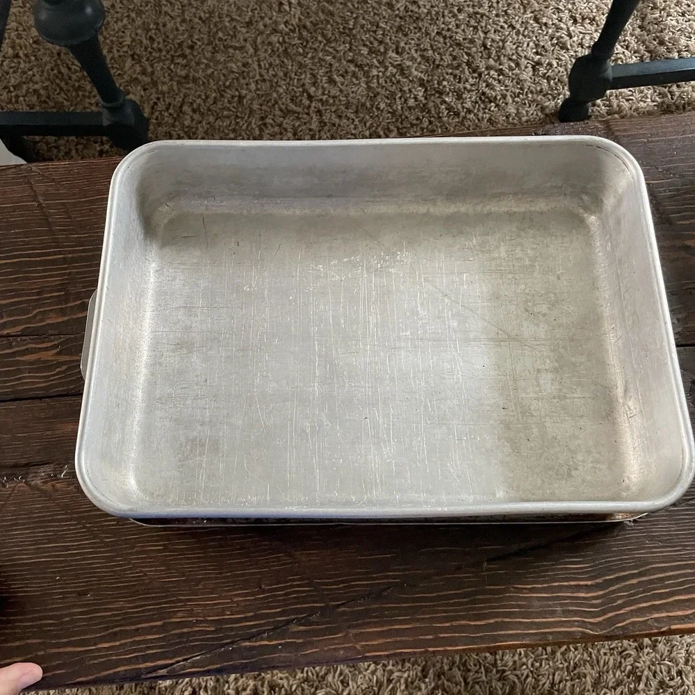Vtg Mirro Aluminum BLUE GOOSE Cake Baking Pan w/Lid 9x13 Cottagecore Kitchen
